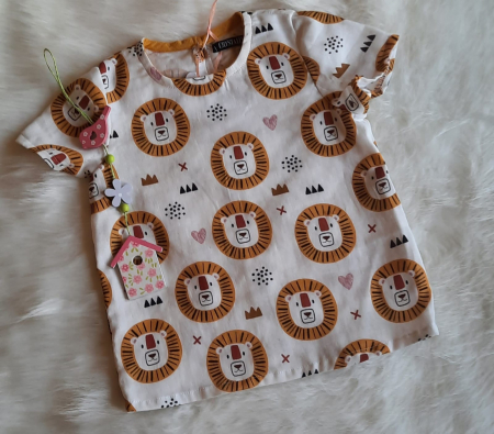 Tricouri, bluze muselina - Tricou de muselina organica cu croi lejer, potrivit pentru vremea calduroasa