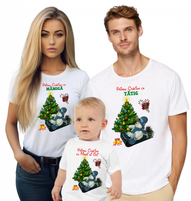 Bucurie și Crăciun: Tricouri Personalizate pentru Familie [2]