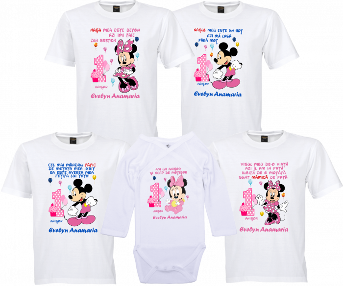 Minnie aduce zâmbete la petrecerea de moț – Tricouri personalizate [1]