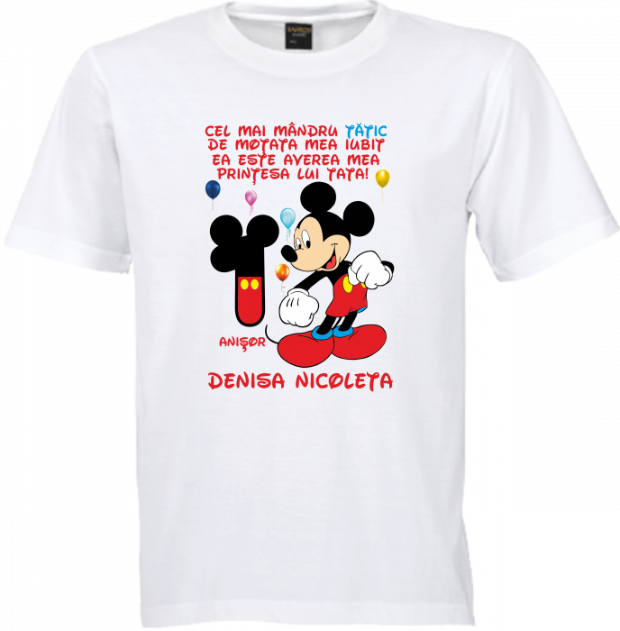 Moțul vesel cu Mickey - Tricou personalizat pentru micuțul tău [3]