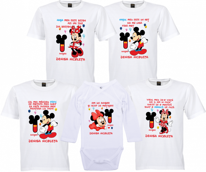 Moțul vesel cu Mickey - Tricou personalizat pentru micuțul tău [1]