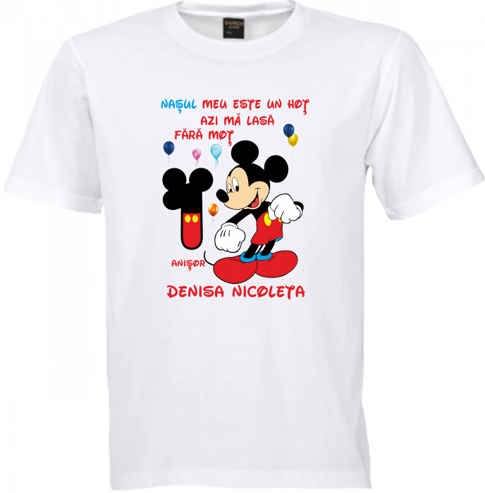 Moțul vesel cu Mickey - Tricou personalizat pentru micuțul tău [6]