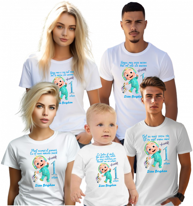 Tricouri Personalizate  cu Cocomelon pentru petrecerea de moț [2]