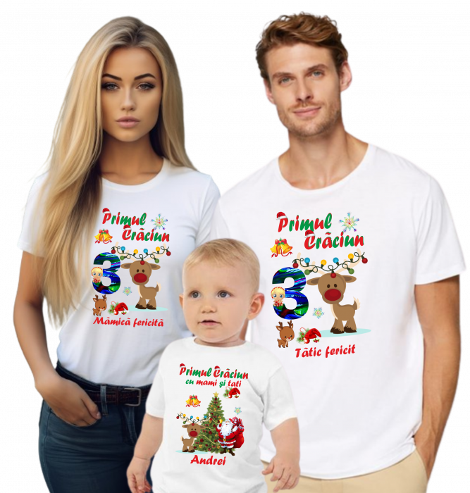 Tricouri Personalizate pentru Primul Crăciun în Trei [2]
