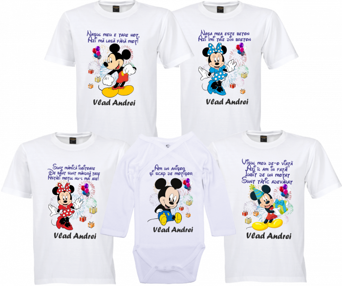 Tricouri tematice cu Mickey pentru moț – Ideal pentru o petrecere veselă și plină de magie. [1]