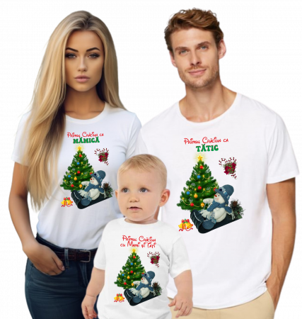 Bucurie și Crăciun: Tricouri Personalizate pentru Familie [1]