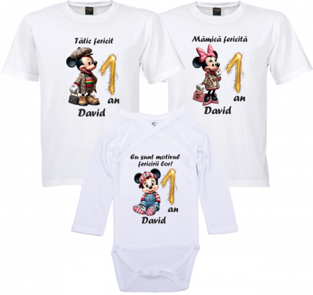 Model Mickey și Minnie Mouse - Mickey aduce bucuria la moț – Tricouri personalizate