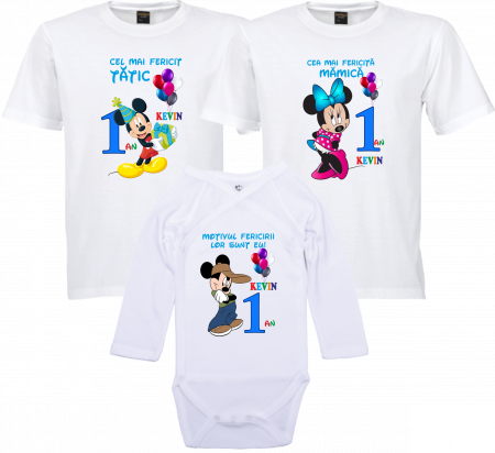 Tricouri aniversare - Mickey la petrecere – Tricouri personalizate pentru o zi plină de distracție