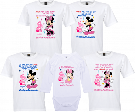 Model Mickey și Minnie Mouse - Minnie aduce zâmbete la petrecerea de moț – Tricouri personalizate