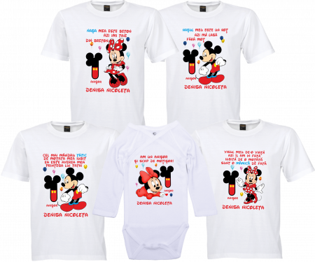 Model Mickey și Minnie Mouse - Moțul vesel cu Mickey - Tricou personalizat pentru micuțul tău