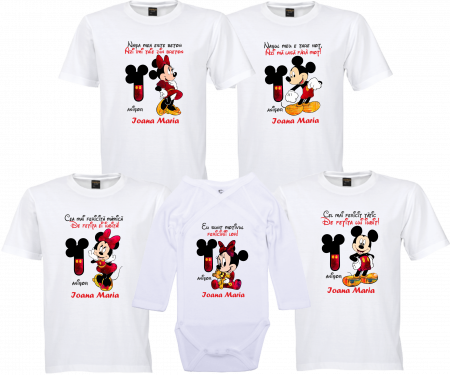 Model Mickey și Minnie Mouse - Tricouri de petrecere cu Minnie pentru un moț de neuitat