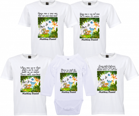 Model Safari - Tricouri personalizate cu animale pentru o petrecere de moț specială