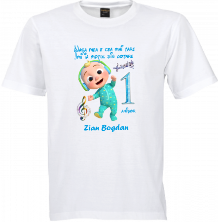 Tricouri Personalizate  cu Cocomelon pentru petrecerea de moț [3]
