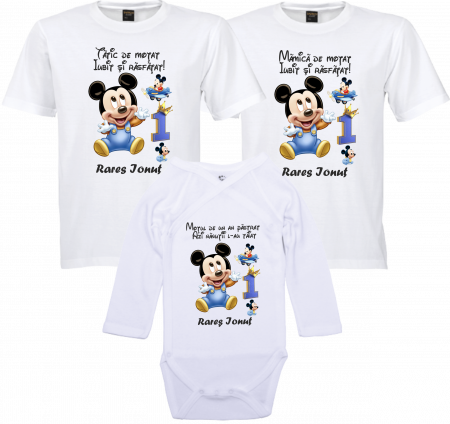 Tricouri pentru moț - Tricouri Personalizate  cu Mickey Mouse pentru Petrecerea de Moț. 