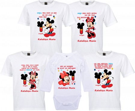 Model Mickey și Minnie Mouse - Tricouri Personalizate pentru Copii
