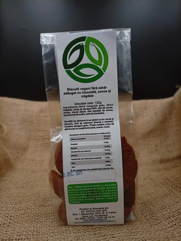 Biscuiți Vegani cu Ciocolată, Cocos și Migdale | 120g [2]