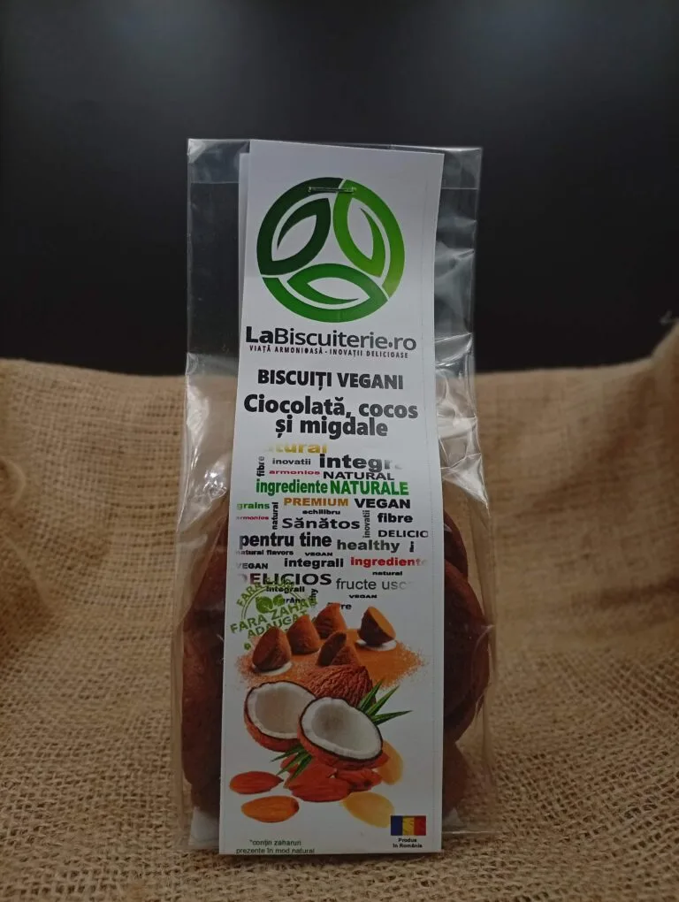 Biscuiți Vegani cu Ciocolată, Cocos și Migdale | 120g [1]