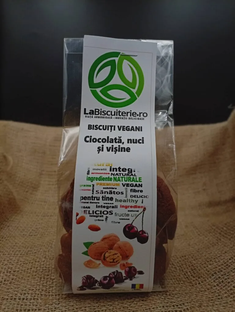 Pâine si patiserie - Biscuiți Vegani cu Ciocolată, Nuci și Vișine | 120g