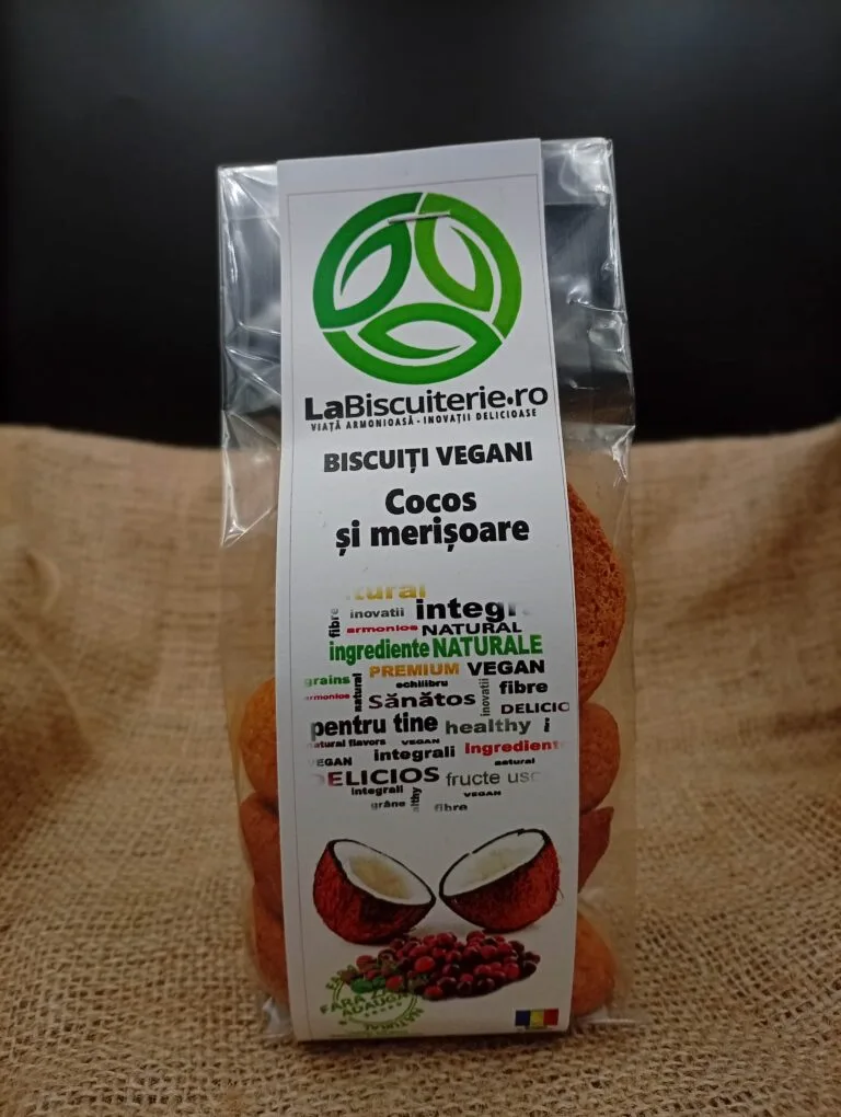 Pâine si patiserie - Biscuiti Vegani cu Cocos și Merișoare | 120g
