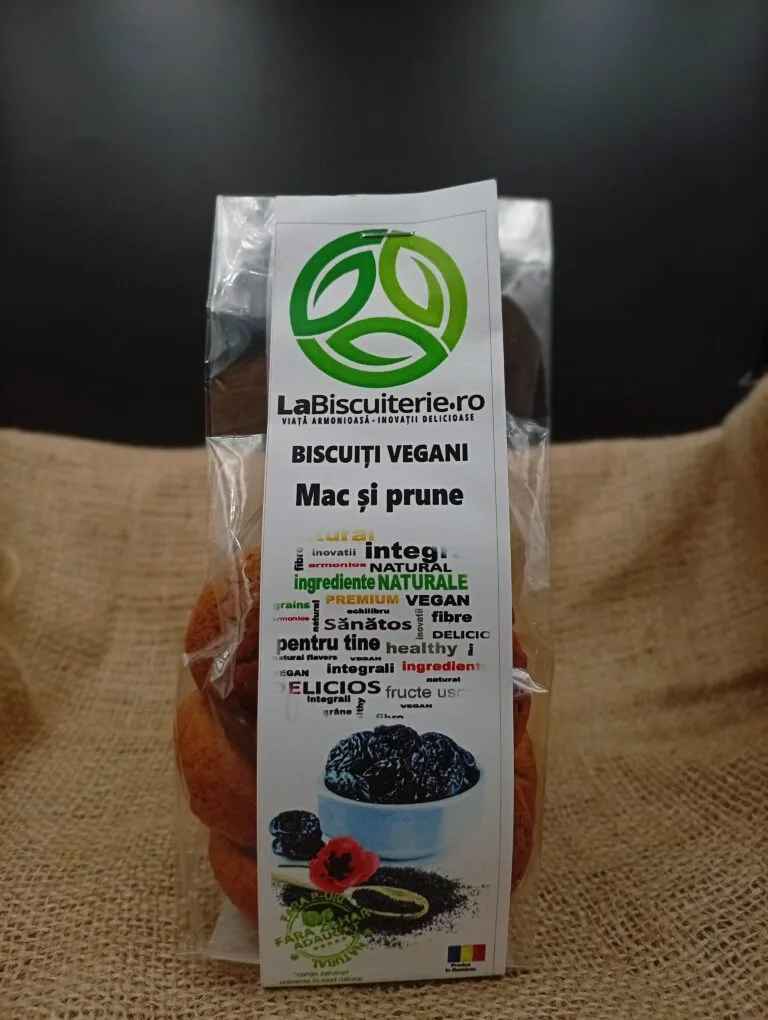 Pâine si patiserie - Biscuiți Vegani cu Mac și Prune | 120g