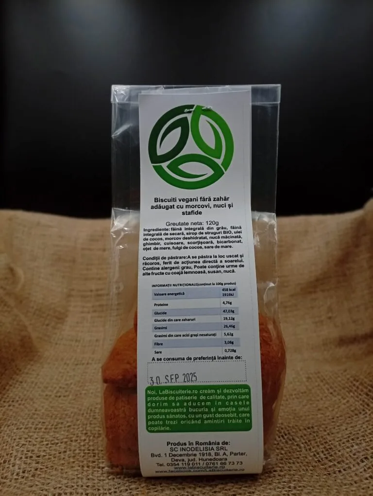 Biscuiți Vegani cu Morcovi, Nuci și Stafide | 120g [1]