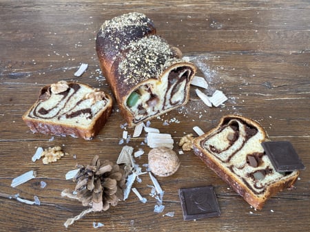 Pâine si patiserie - Cozonac cu crema de nuca, cacao si rahat-600 gr