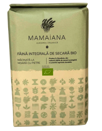 Făină - Făină integrală de secară bio, măcinată la moară cu pietre 1KG