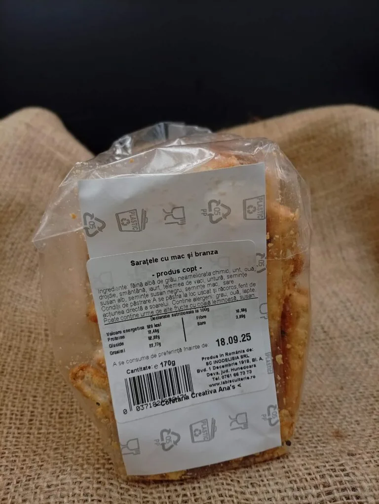 Sărățele Integrale cu Mac și Brânză | 190g [1]