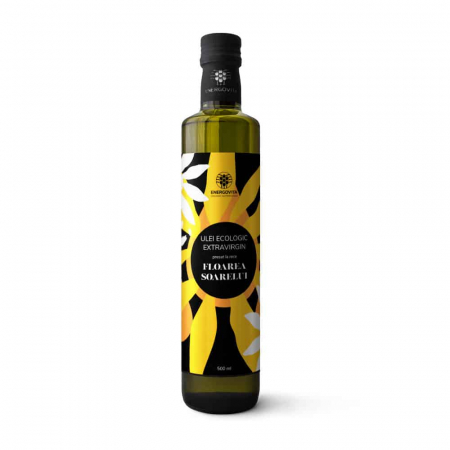 Produse - Ulei de floarea soarelui ecologic presat la rece extravirgin, 500 ml