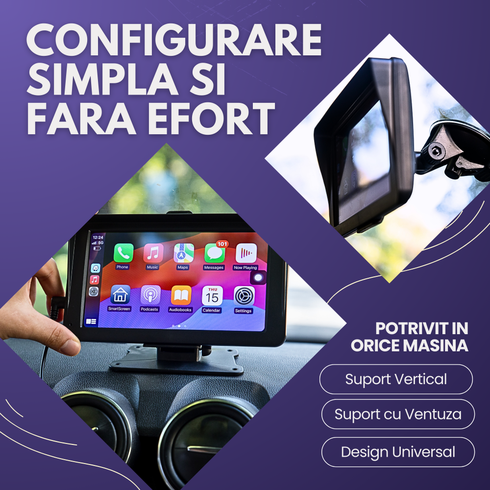Car play wireless 7 ” cu camera marsarier si control vocal [6]