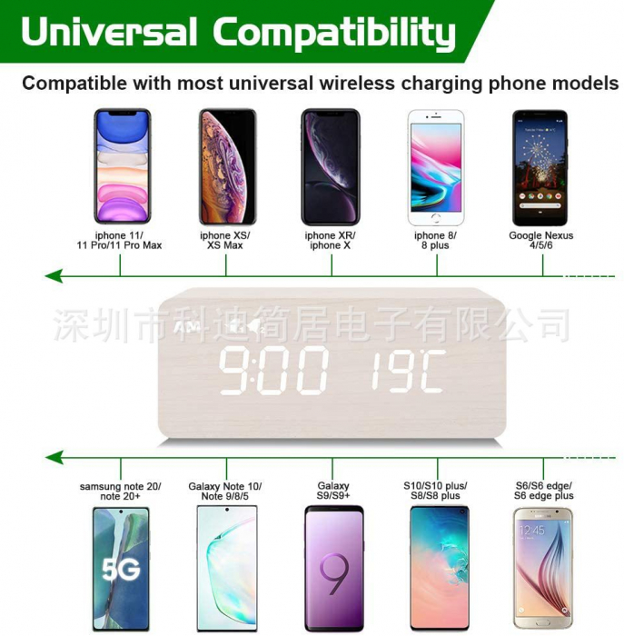 Ceas cu termometru si functie de incarcare wireless smartphone [3]