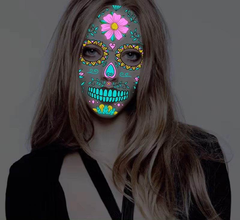 Set de 4 tatuaje faciale temporare luminiscente, Cumparaturescu, copii si adulti [9]