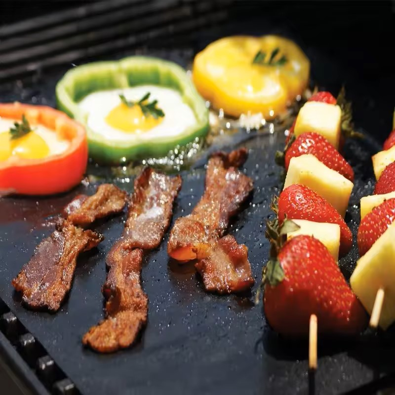 Set folii teflon pentru Grill, profesionala, 40x32 cm, antiaderenta, folosinta indelungata, neagra [3]