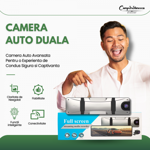 Camera de bord auto(fata+spate) 4k,  ecran tactil de 12”,  wifi, GPS, Video Recorder [1]