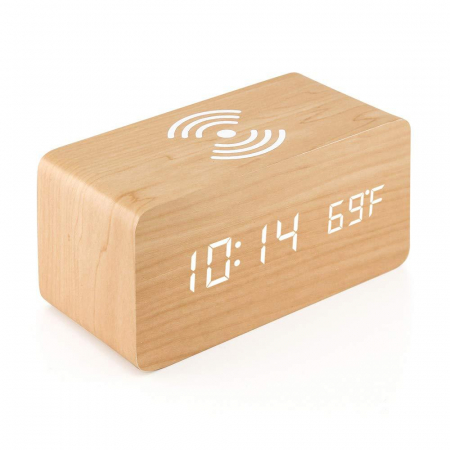 Util in casa - Ceas cu termometru si functie de incarcare wireless smartphone