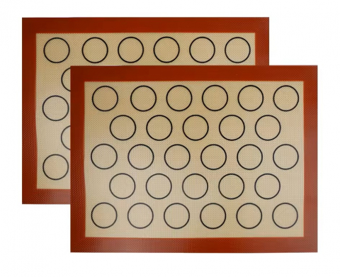 Util in casa - Set de Covoare de silicon pentru copt, 42x30 cm, reutilizabil, maro