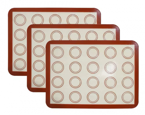 Set de Covoare de silicon pentru copt, 42x30 cm, reutilizabil, maro [6]