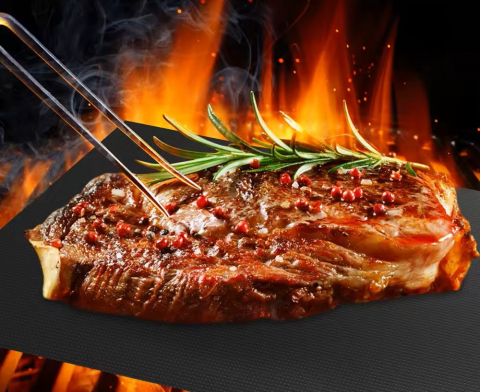 Set folii teflon pentru Grill, profesionala, 40x32 cm, antiaderenta, folosinta indelungata, neagra [5]