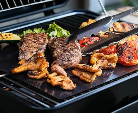 Set folii teflon pentru Grill, profesionala, 40x32 cm, antiaderenta, folosinta indelungata, neagra [4]