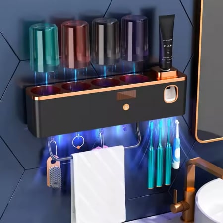 Util in casa - Sistem uscare si sterilizare periute de dinti cu dispenser pasta de dinti
