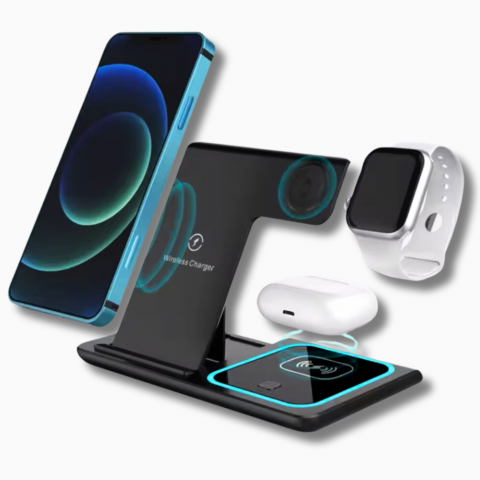 Util in casa - Stația de încărcare wireless 3 în 1 pentru Smartphone-uri, Apple Watch, AirPods