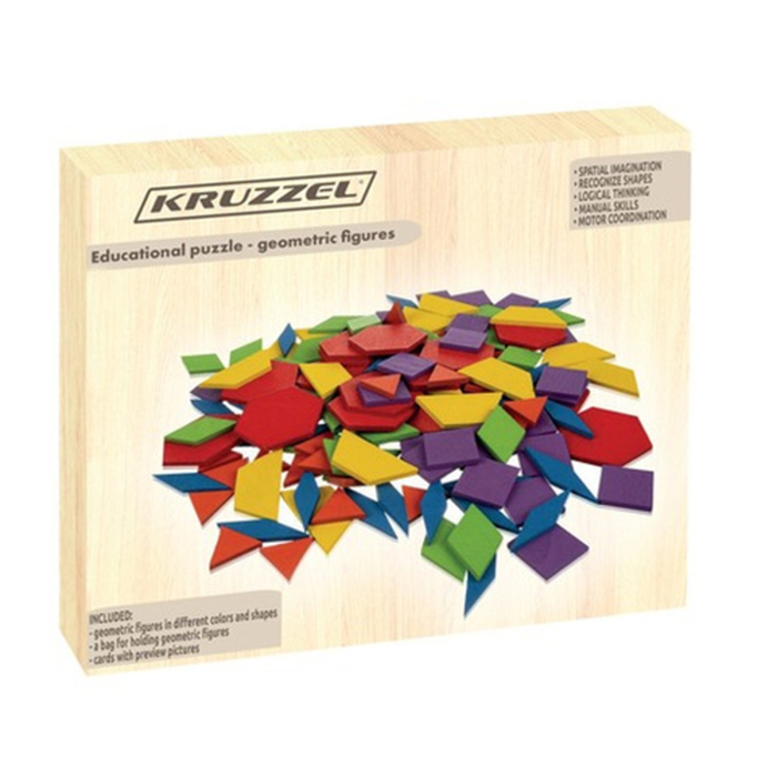 Puzzle-ului educativ cu forme geometrice, tangram Montessori – KRUZZEL [2]