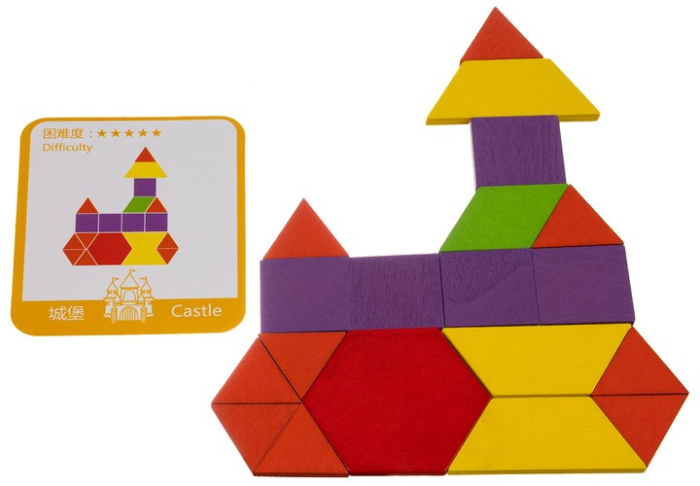 Puzzle-ului educativ cu forme geometrice, tangram Montessori – KRUZZEL [4]