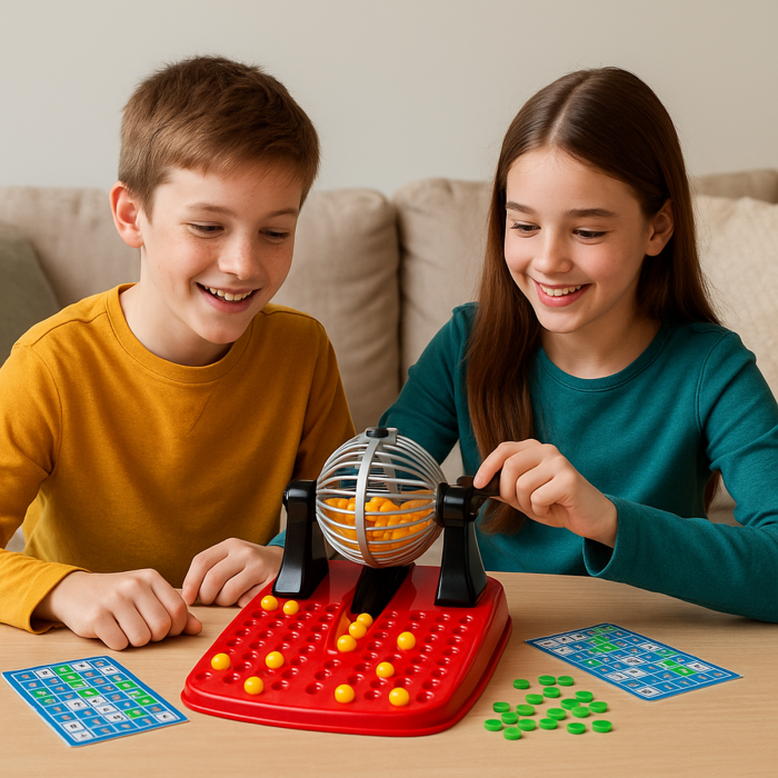Joc de societate Bingo Lotto – Tombola clasică cu bile numerotate și cartonașe [8]