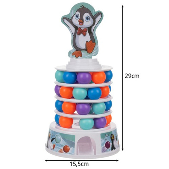 Joc interactiv KRUZZEL – Penguin Skiing Tower, joc de echilibru și îndemânare pentru copii [3]