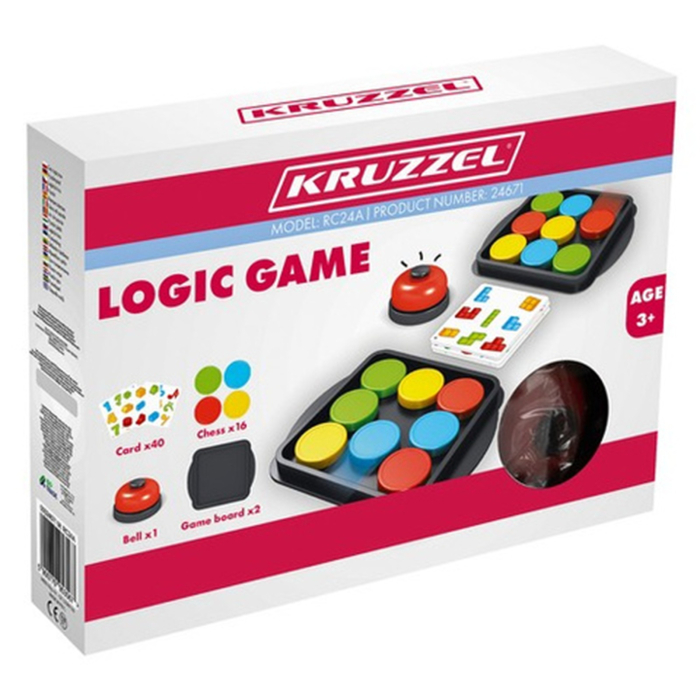 Joc logic KRUZZEL – Logic Game cu discuri colorate și sonerie, joc educativ pentru copii și familie [2]