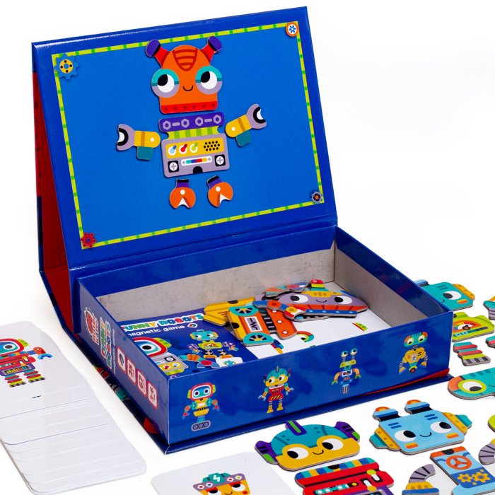 Joc magnetic Funny Robots cu planșă – roboți amuzanți | Roter Käfer | copii 3–6 ani [2]