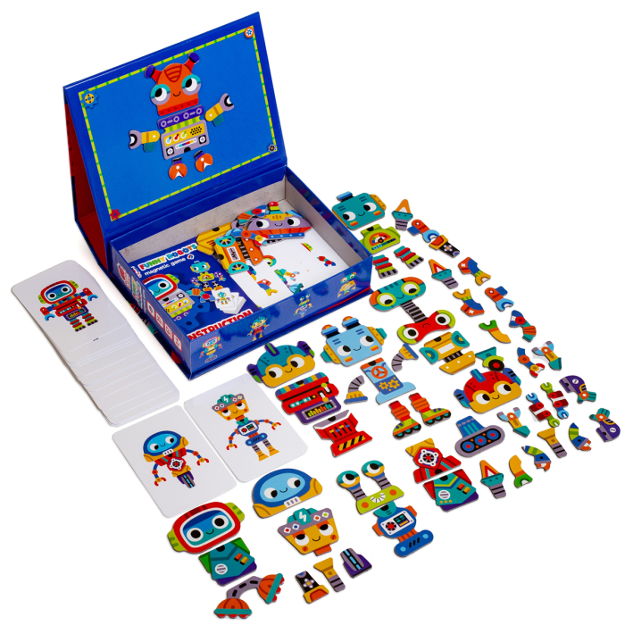 Joc magnetic Funny Robots cu planșă – roboți amuzanți | Roter Käfer | copii 3–6 ani [3]