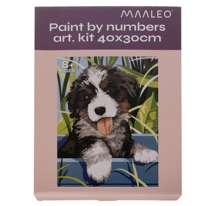Pictură după numere 40×50 cm – Căţeluş în natură (set complet) [2]
