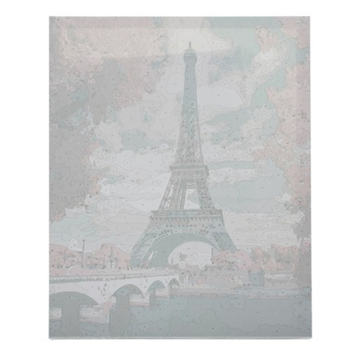 Pictură după numere 40x50 cm – Turnul Eiffel în nuanțe roz | Set complet cu pensule și vopsele acrilice [6]